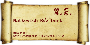 Matkovich Róbert névjegykártya