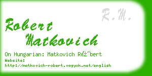 robert matkovich business card